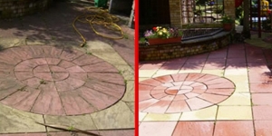 Patio Before And After Cleaning Treatment